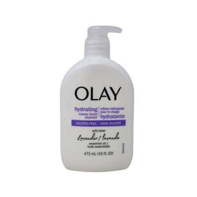 Olay Hydrating Cream Sulfate-Free Face Wash with Lavender Essential Oil, 16 oz.