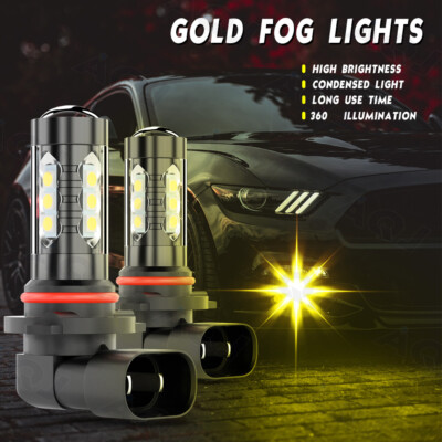 Yellow 9145 H10 LED Fog Light Bulbs – 80W 3000LM – For Ford F150 1999-2020 & Expedition 2000-2012 2 thumbnail image