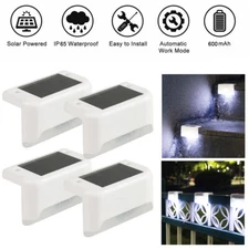4 Pack New Solar Deck Lights Outdoor Waterproof LED Steps Lamps for Stairs Fence