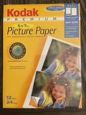 Kodak Premium Inkjet Photo Paper 5x7 High Gloss 12 Sheets For Borderless Prints