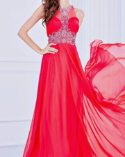 ANGELA  ALISON sz 4 Fuchsia Chiffon Long FORMAL PROM PAGEANT DRESS 661125 500
