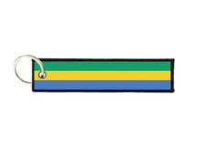 Keychain key ring tags fabric motorcycles car biker cute flag gabon