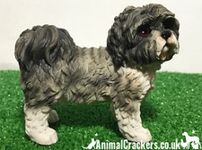 Grey Shih Tzu ornament figurine quality realistic Leonardo range. Gift boxed.