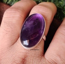 Amethyst Ring 925 Sterling Silver Purple Gemstone Ring All Size MO