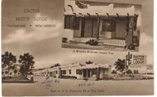 Postcard NM Tucumcari Cactus Motor Large 1948