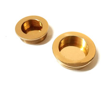 MANIGLIA NICCHIA TONDA PER PORTE SCORREVOLI AD INCASSO Ø MM. 35/40 OTTONE LUCIDO