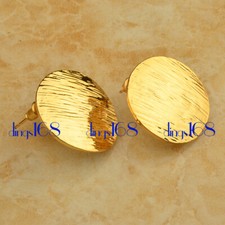 18K Yellow/Rose Gold Filled Hypo-allergenic Large Round Plate Post Earrings CG5