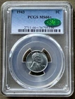 1943 Lincoln Steel Cent ~  PCGS MS66+ CAC !