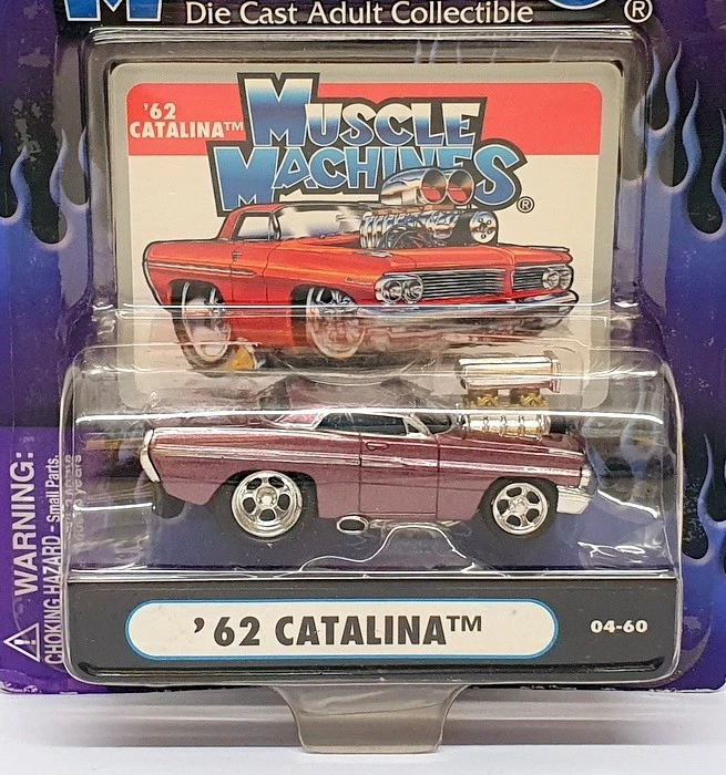 Muscle Machines 1/64 Scale 71161 04-60 - 1962 Pontiac Catalina - Mauve - Image 4 of 4