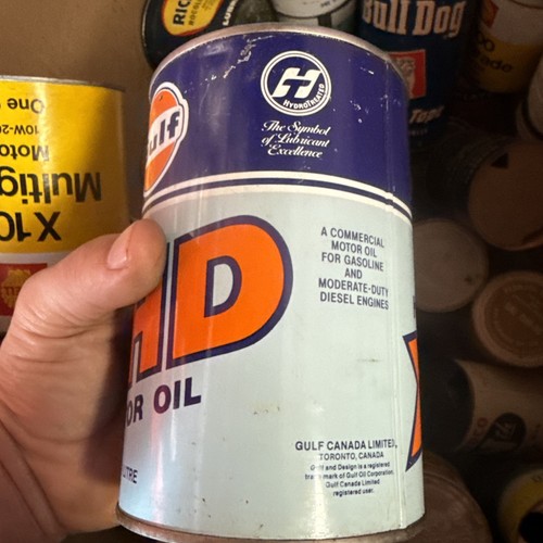 Raro! Lattina olio motore latta vintage Gulf XHD Ford GT colori 1 qt quarto - Foto 8 di 11