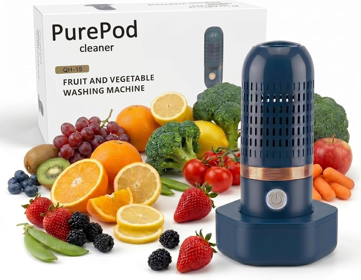 Pure Pod Vegetable Cleaner - Wireless Rechargeable Fruit and Produce Washing Mac