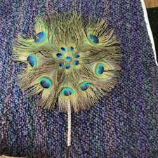 Antique Art Deco Peacock Feather Fan: 1920s Display Piece