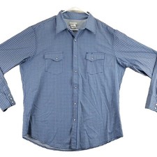 Wrangler Western Shirt Mens XL Blue Geometric Print Snap Front Long Sleeve