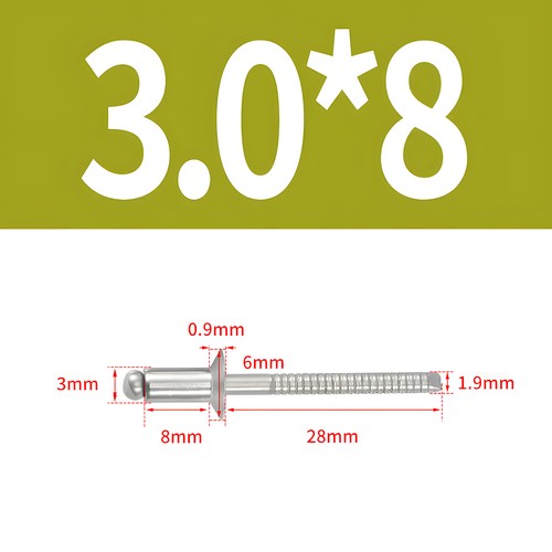 Pop Rivets Countersunk Head Open End Blind Rivets A2 Stainless Steel - Picture 10 of 32