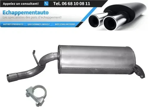 Échappement arrière anti-corrosion Peugeot 407 2.0 HDi 2008 silencieux en acier aluminé durable