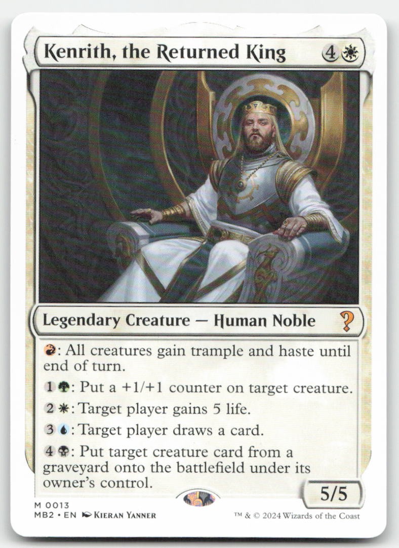 Kenrith, the Returned King (White Border) 13 MB2 Mystery Booster 2 Magic MTG NM
