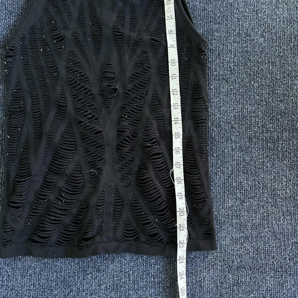 Alo Yoga Tank Top Womens Small Black Laser Cut Distressed Workout Shirt - Image 4 of 4