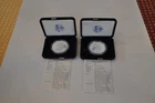 2000 & 2001 W American Silver Eagles Proof Bullion $1 Coins OGP COA
