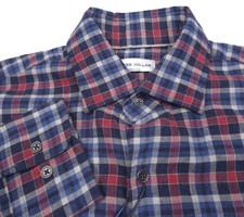  160 Peter Millar Gander Crown Blue  Red Plaid Flannel Shirt Mens Size 2XL