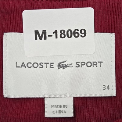Lacoste Sport Women Sweatshirt 34 Red Alligator Embroidery Long