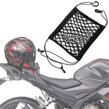 Motorcycle Helmet Cargo Net Elastic Double Layer Luggage Net 4 Hooks UK