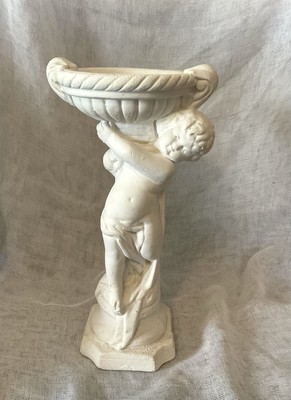 Vintage 1940 s Chalkware Plaster Cherub Never Painted Alexander Backer Co.
