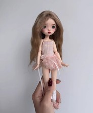 6"/16cm Replacement Wig 1/6 BJD Doll Handmade Soft Hair Long Wavy Hair Girl Gift