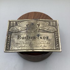 Vintage Anheuser Busch Budweiser Lager Beer Brass Belt Buckle A-168