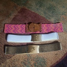 Lot of 3-Vintage Women's Fish Scale and Beaded Belts