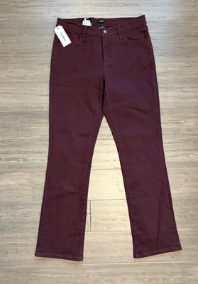 NWT Express Women's Boot Cut Jeans Size 14 Burgundy Plum Mid Stretch Denim Wine