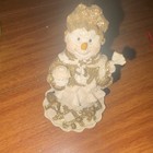 Christmas Corner Oatmeal Collection Snowman Figurine, Resin Glitter White Gold — photo 2