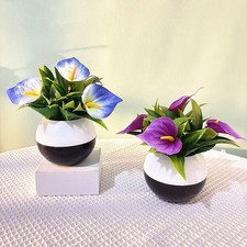 16cm Tall Artificial Calla Lily in Pot for Entryway Hallway Table Decor