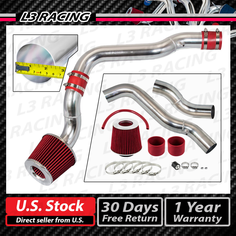 RED COLD INDUCTION AIR INTAKE KIT+ DRY FILTER FOR HONDA 88-91 CIVIC EX SI CRX Si