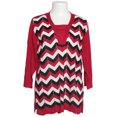 Maily Fashion, Pullover, Größe: XXL, Rot/Schwarz/Weiß, Acryl, Chevron #qcx