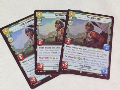STAR WARS UNLIMITED TCG 3 POE DAMERON FOILS GLOBAL SHIPPING