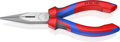 KNIPEX  Long Nose Pliers w/Cutter, MultiComponent 25 02 160,61/4 inches