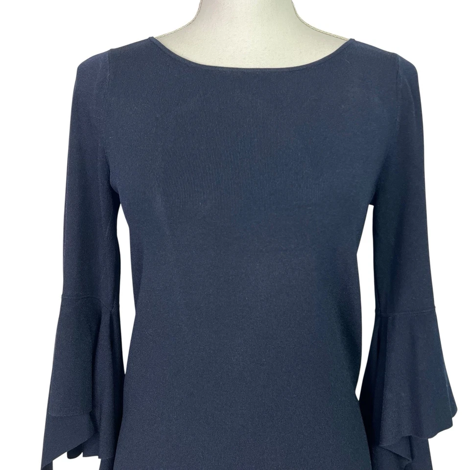 Suéter Pulôver Feminino Banana Republic Manga Decorativa Azul Escuro Médio - Imagem 2 de 4