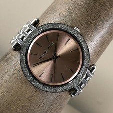 Michael Kors Darci Women MK-3218 Fashion Pave Silver Tone Quartz Watch 6 3/4"