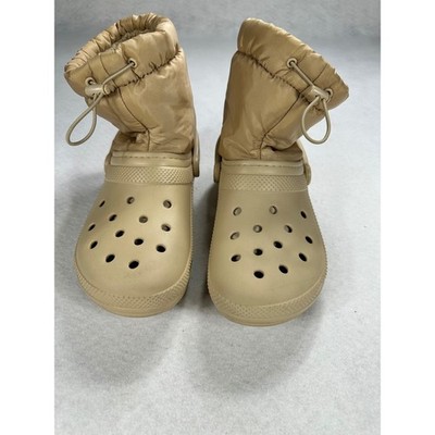 Crocs Classic Neo Puff Boot Tan Khaki Faux Fur Lined Winter Boots M7 W9