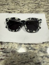 DIFF Eyewear Sunglasses Tortoise Shell Black  White Frames Pre Owned