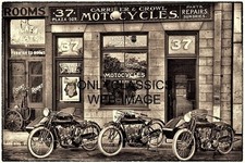 1916 Indian Motorcycle Dealer Service Repair 4x6 Photo Orange California Sidecar