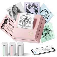 TYPONOS Sticker Printer, PM290 Mini Bluetooth PM290, Pink