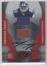 2008 Leaf Certified Materials Mirror Red Signatures Mario Manningham Auto 3l1