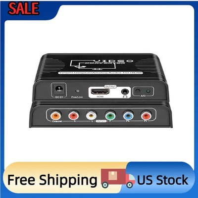 5 RCA Ypbpr Component Coaxial Audio to HDMI Video Converter Adapter for PS2 Xbox
