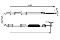 Handbremsseil Seilzug FÜR Fiat Doblo Cargo (263 ) - Bosch 1 987 482 593
