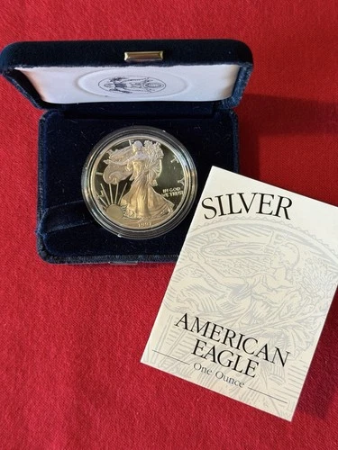 1oz 1997 P American Eagle Walking Liberty Silver Dollar Proof With COA.