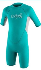 Oneill 2 mm spring Reactor wetsuit size youth 6 Aqua/Silver