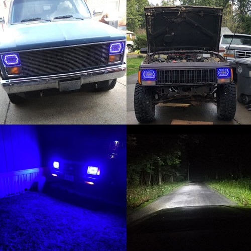 5x7" 7x6" LED Hi/Low Blue DRL Headlights For Ford E-150 E-250 E-350 Econoline - Picture 14 of 20