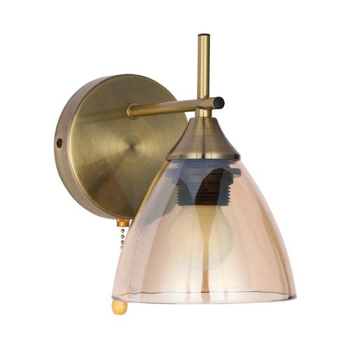 Modern Cone Glass Wall Light E27 with Pull Down Switch TEKLED - Picture 3 of 29