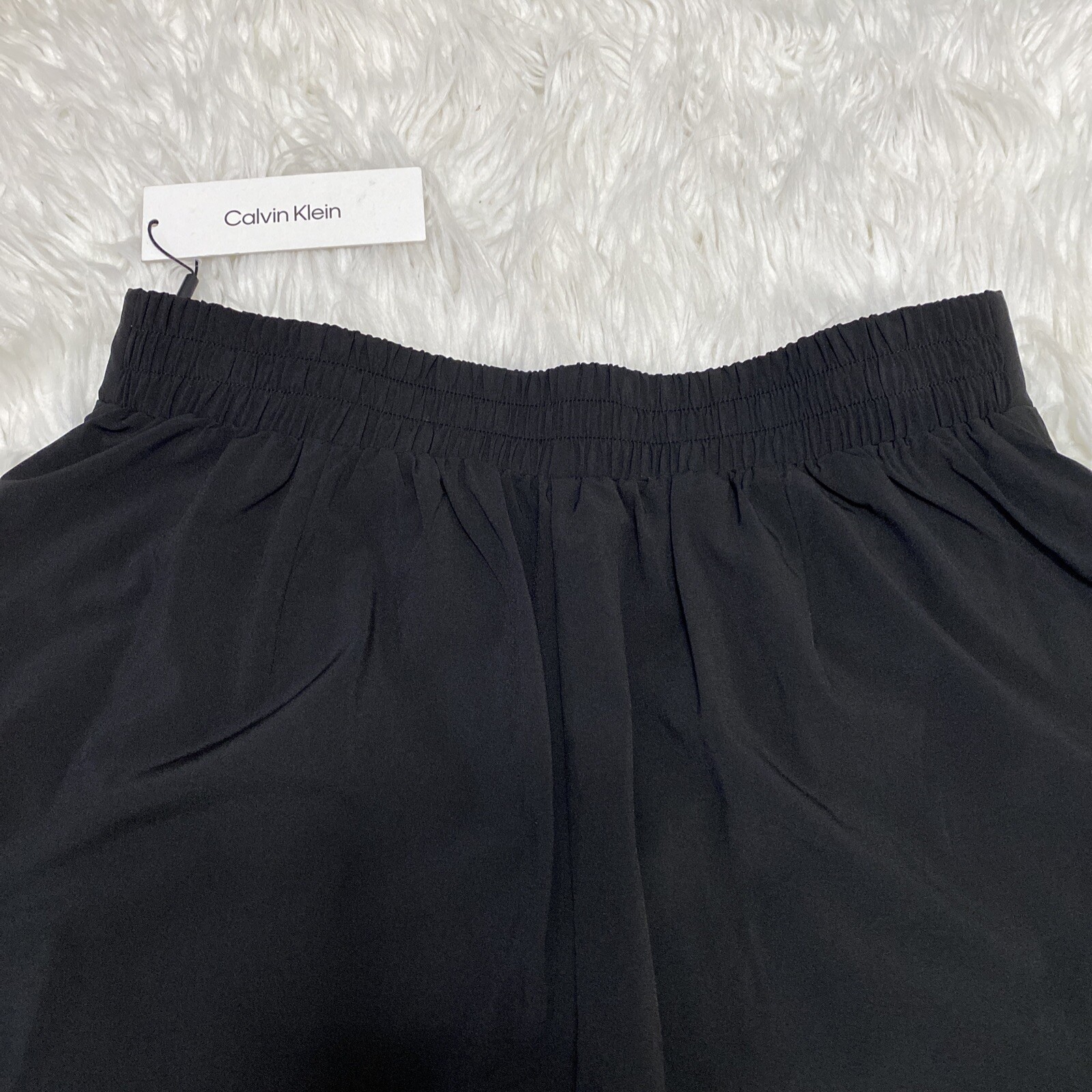 Calvin Klein Women's Black Crepe Straight Leg Trouser Pants Size Medium NWT image 3
